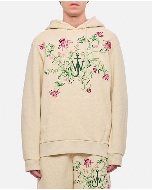 J.W. Anderson Natural Pol Thistle Embroidery Hoodie for men