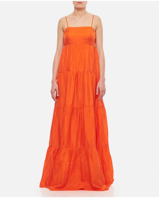 THE ROSE IBIZA Orange Formentera Silk Maxi Dress
