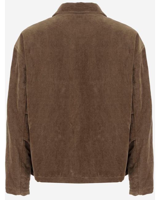 Giorgio Armani Brown Cotton And Linen Jacket for men