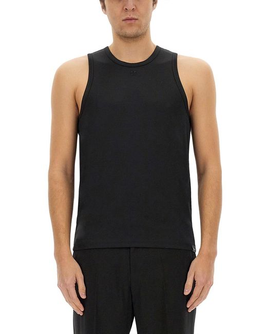 Courreges Black Tank Top Polyester for men