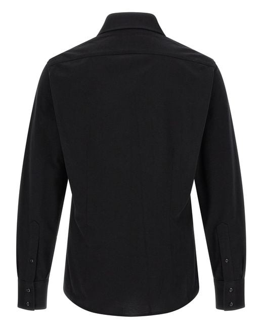 Brunello Cucinelli Black Cotton Blouse for men