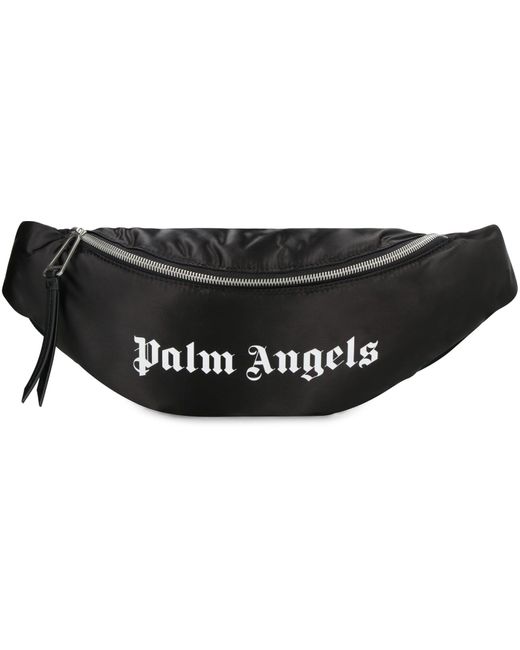Palm Angels Black Nylon Belt Bag for men