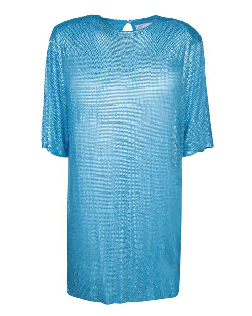GIUSEPPE DI MORABITO Blue Mini Dress With Crystals