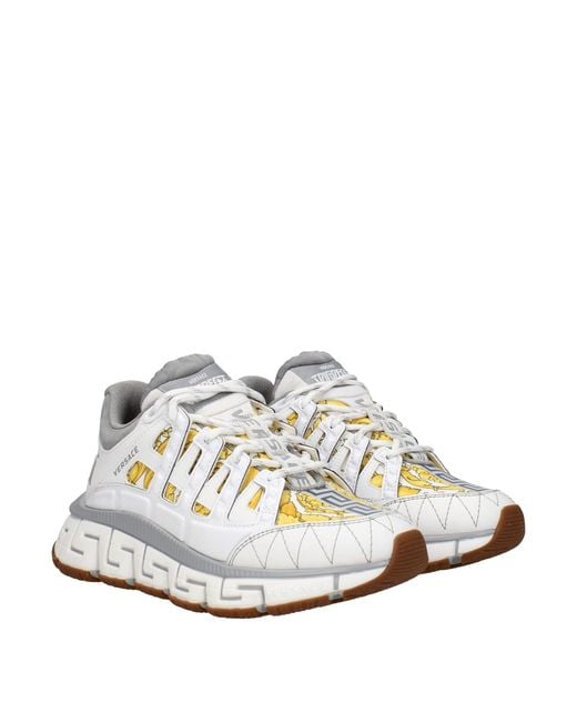 Versace White Canvas & Leather Sneaker