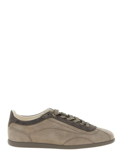 Brunello Cucinelli Gray Nubuck And Suede Sneakers for men