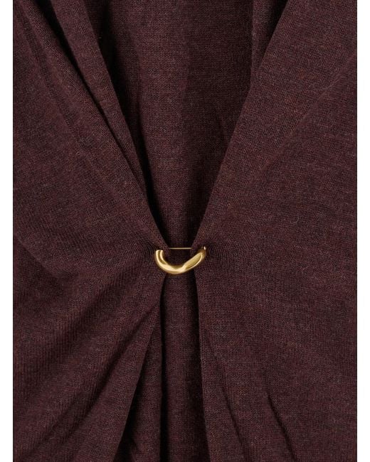 Isabel Marant Purple V-Neck Sweater With Ring Detail