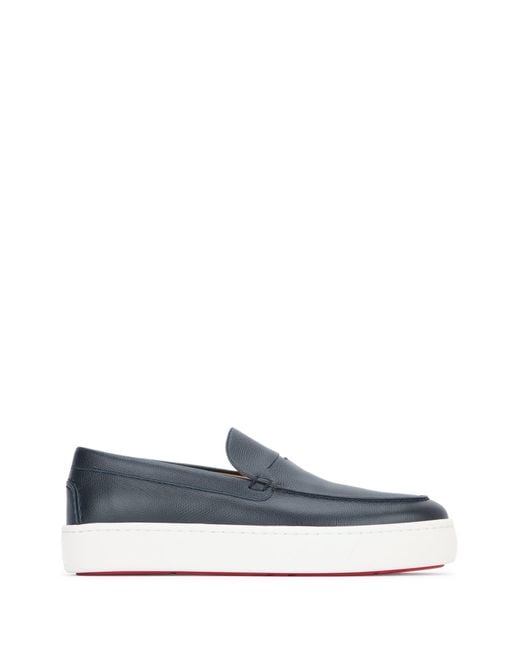 Christian Louboutin Blue Paqueboat Flat Calf Graine for men