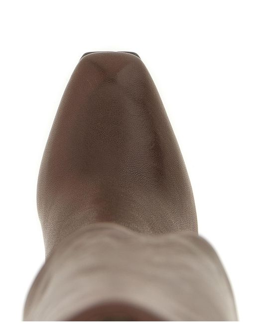 McQueen Brown Horn Heel Boots Lamb Leather (Ovis Aries) Boots, Ankle