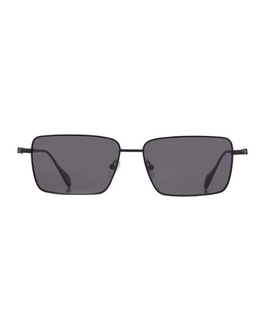 Ferragamo Gray Salvatore Sunglasses Rectangle Full Rim, Frame And Dark Lens Sf309S002 for men