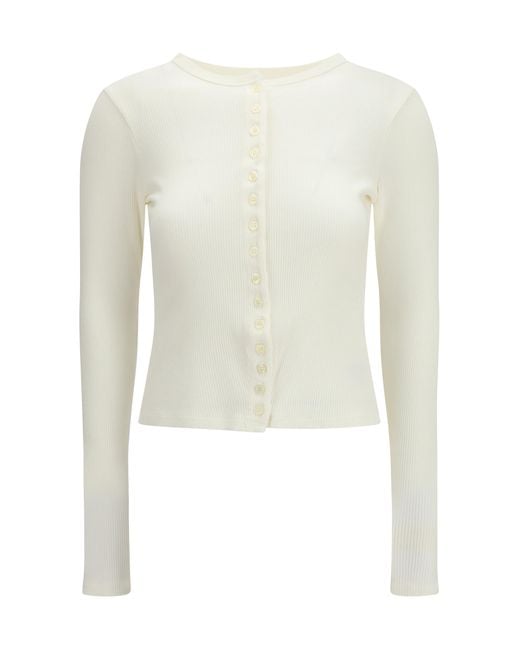 Citizens of Humanity White Kari Long Cardigan Cotton; Lyocell; Spandex
