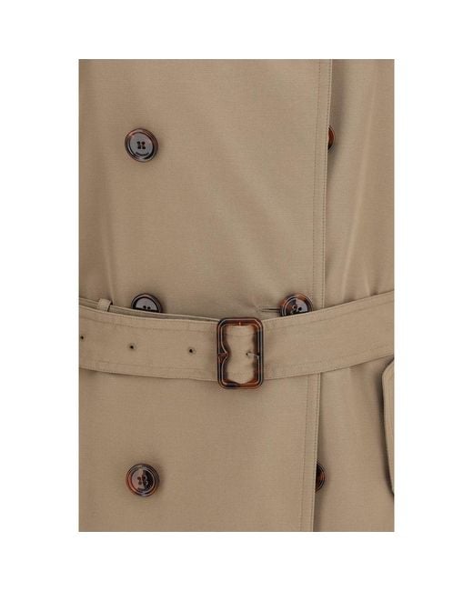 Burberry Natural Brown Silk Trench Coat for men