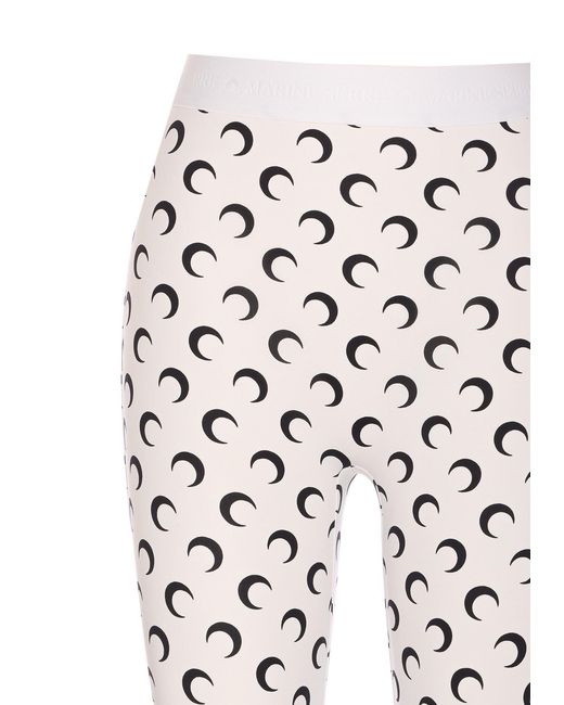 MARINE SERRE White Moon Printed Leggings