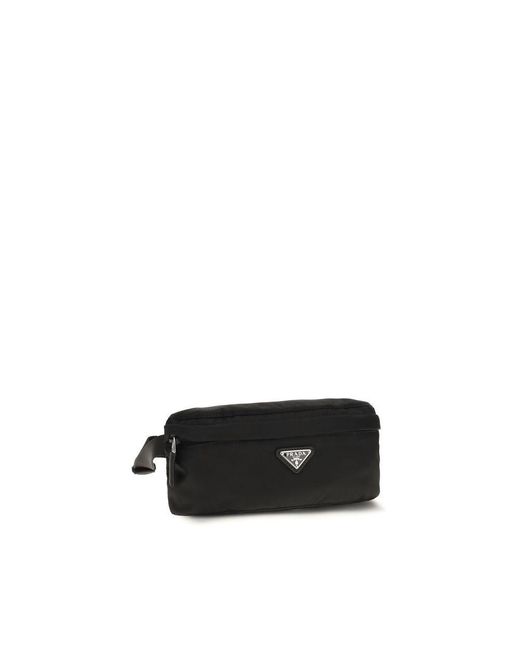 Prada Black Recycled Polyamide Clutch Bag for men