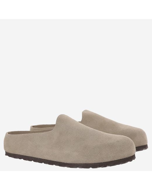Birkenstock Natural Mules Amsterdam Suede And Rubber Sandal