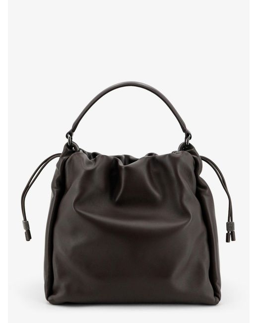 Brunello Cucinelli Black Shoulder Bag Mellow Leather
