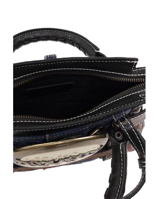 DSquared² Blue Belt Denim-patchwork Tote Bag