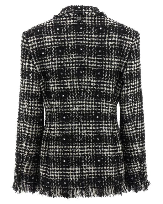 GIUSEPPE DI MORABITO Black Tweed And Rhinestone Blazer