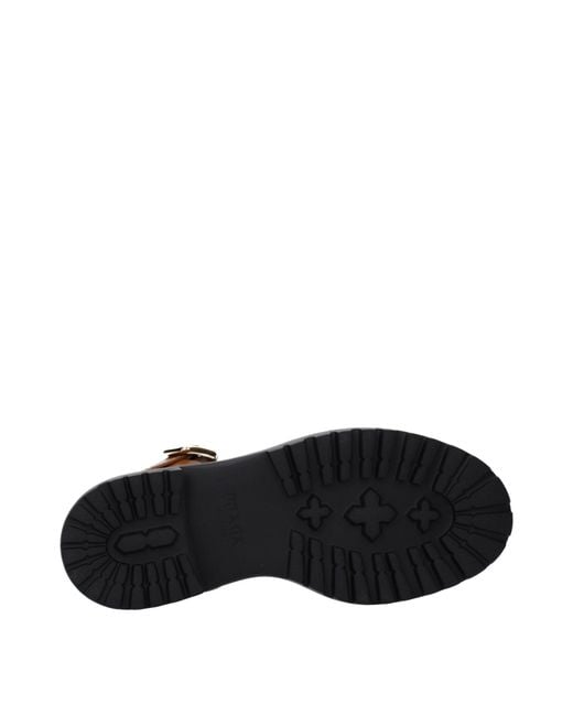 Prada Brown Leather Platform Sandals