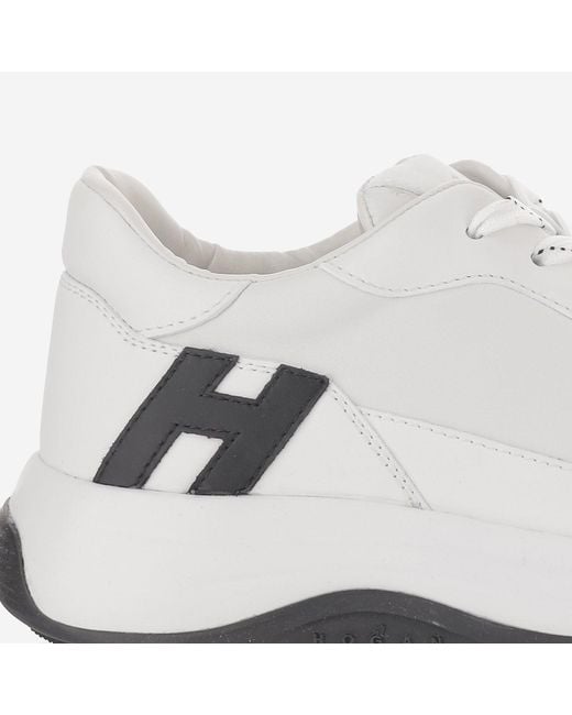 Hogan White Sneakers Hi-Light Nappa Leather Trainers for men