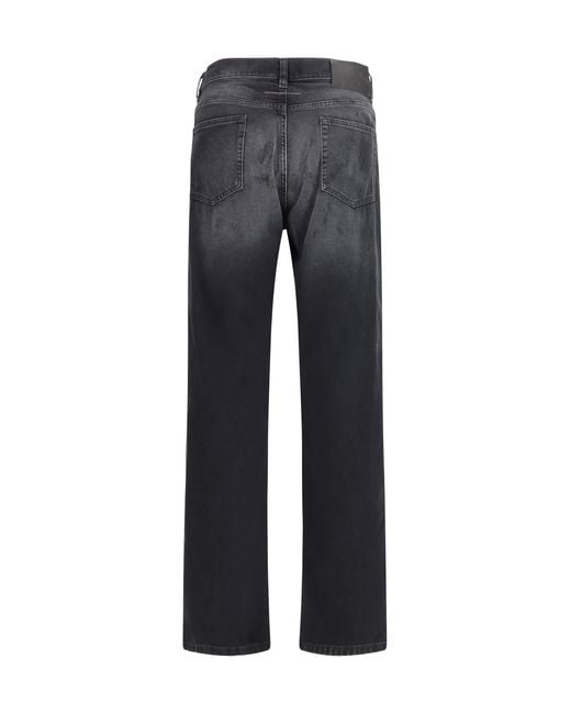 MM6 by Maison Margiela Blue Straight-Leg Cotton Jeans for men