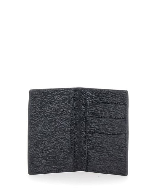 Tod's Blue Cardholder Grained Leather Calfskin Accessory for men