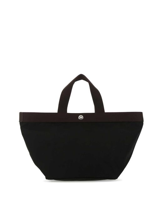 Herve Chapelier Black Canvas Shopping Bag