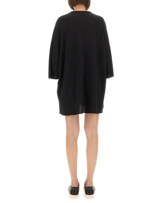 Rick Owens Black Oversized T-Shirt Viscose T-Shirts