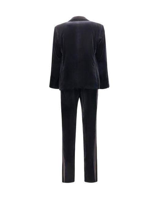Ferragamo Black Velvet Tuxedo Suit Cotton Suits for men