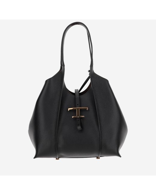 Tod's Black Timeless Leather Hobo T Bag Small