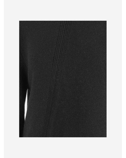 Jil Sander Black Asymmetrical Wool-Blend Sweater