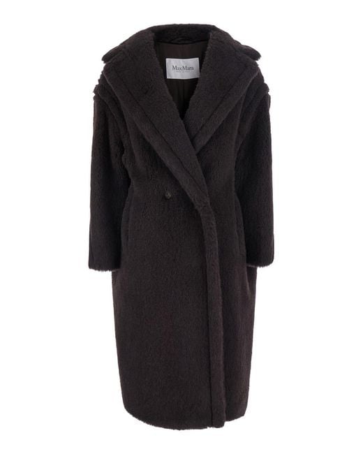 Max Mara Black Coat Ted Girl Alpaca And Wool