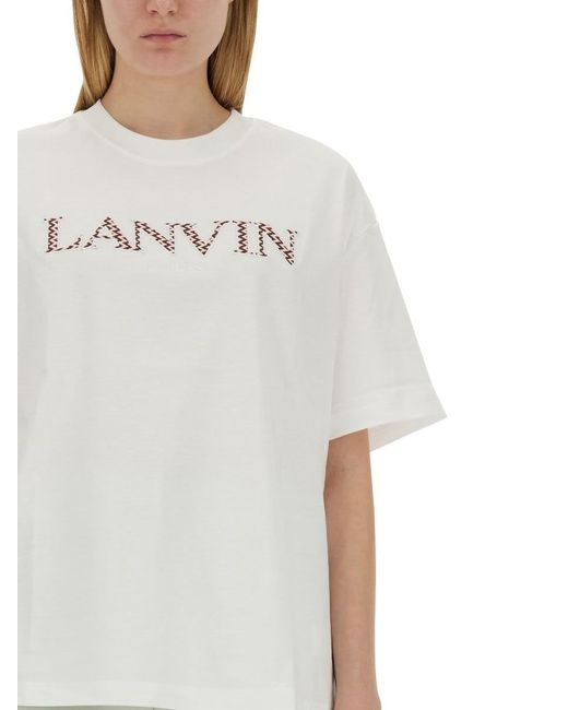 Lanvin White T-Shirt With Logo