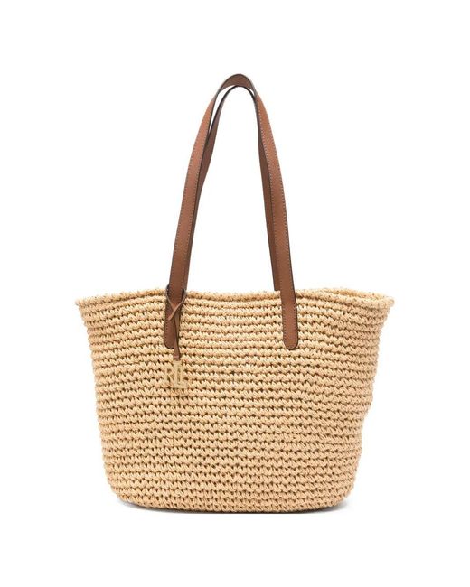 Ralph Lauren Natural Lainey Lg Tt Tote Large Paper Straw Bag