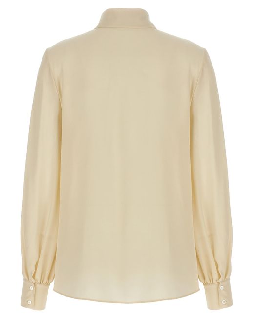 Valentino Garavani Natural Bow Shirt Silk Shirt, Blouse