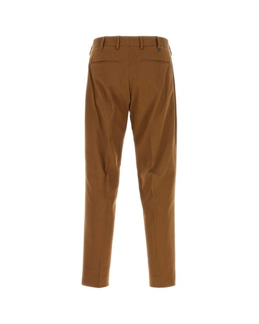 PT Torino Brown Caramel Cotton Pant for men