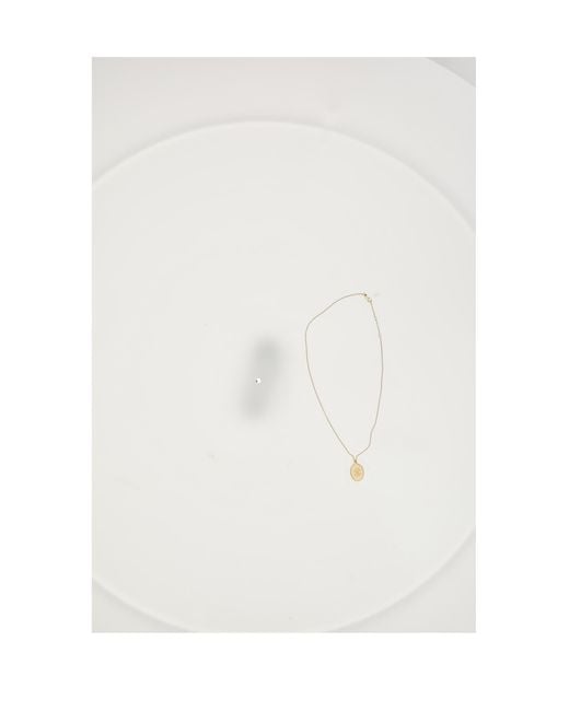 Céline White Necklace Medal Brass Necklaces