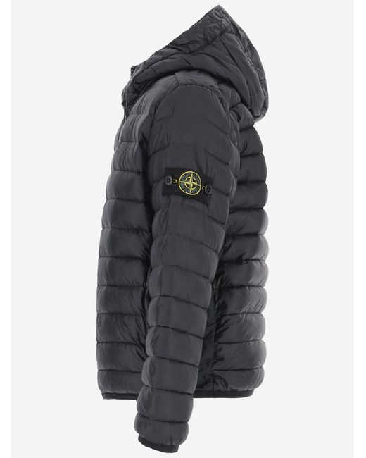 Stone Island Black Down Jacket Padded Nylon Polyamide for men