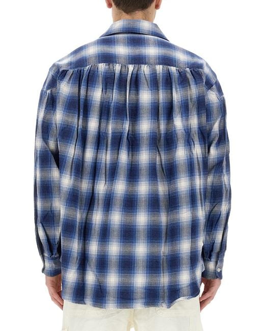 A.I.E. Blue Shirt Qaudri Cotton for men