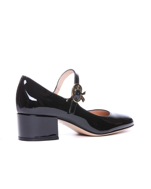 Gianvito Rossi Black Mary Ribbon Pumps