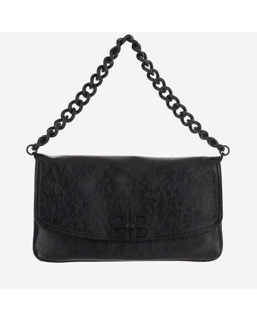 Balenciaga Black Flap Bag Bb Soft Medium Leather