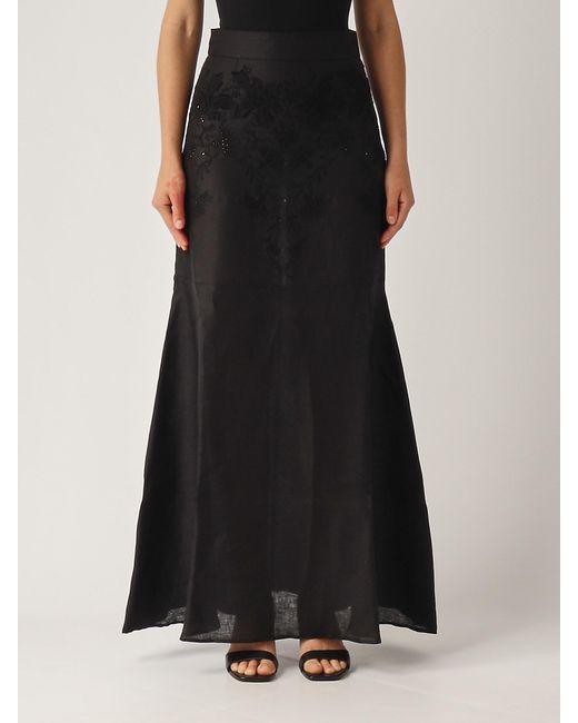 Ermanno Scervino Gonna Lunga Skirt in Black | Lyst