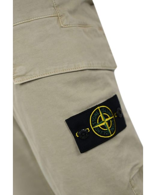 Stone Island Natural Cargo Trousers 30604 Old Treatment for men