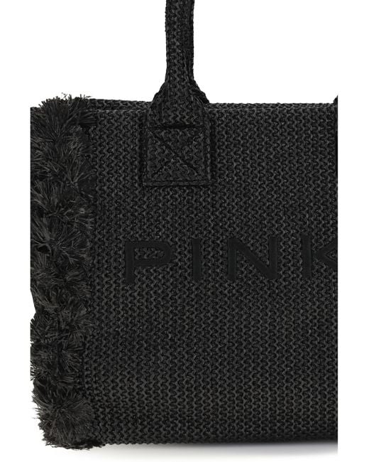 Pinko Black Medium Beach Rafia Tote Bag Raffia Shoulder