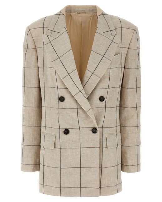 Brunello Cucinelli Natural Embroidery Blazer
