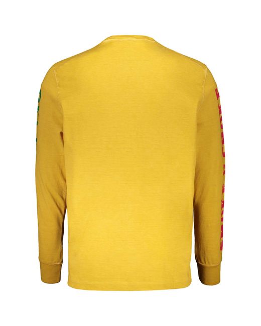 DSquared² Yellow Printed Cotton T-Shirt for men