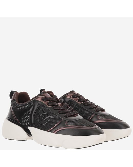 Pinko Black Sneakers Alba Leather-Blend Upper: Leather Trainers