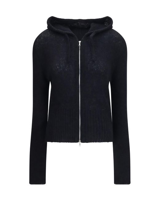 Our Legacy Blue Alpaca-Blend Zip-Up Hoodie Sweatshirts