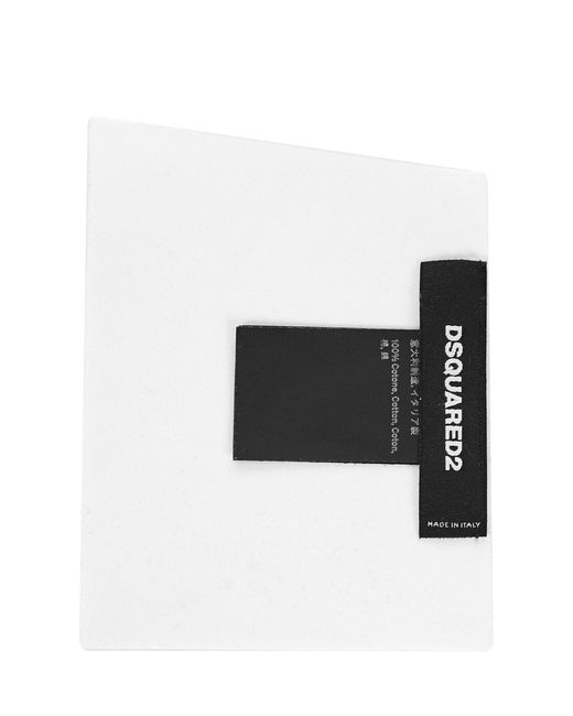 DSquared² White Pocket Square for men