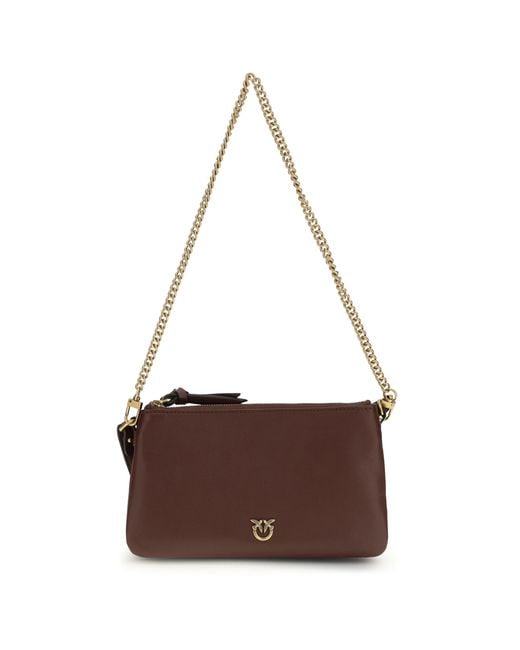 Pinko Brown Mini Double Shoulder Bag
