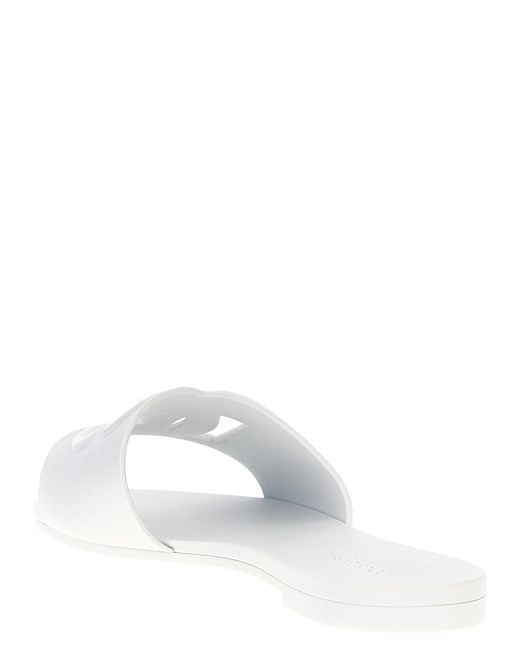 Dolce & Gabbana White Plastic Slides Shoe